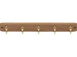Siro Schlüsselleiste 749 Metall Eiche Messing Länge 300 mm 5 Haken FSC®