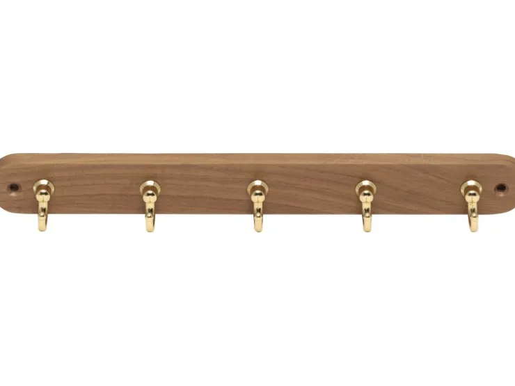 Siro Schlüsselleiste 749 Metall Eiche Messing Länge 300 mm 5 Haken FSC®