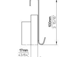 Siro Türgarderobe 1977 Metall Uni Schwarz Matt Länge 375 mm 6 Haken