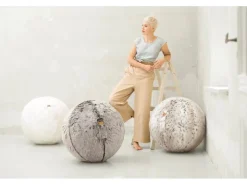 Sitting Ball Hocker Skins Schneeluchs 150 l Weiß Fellimitat-Muster* Sitzsäcke