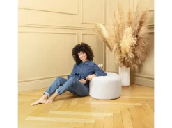 Sitting Point Hocker DotCom Woolly 60 l Natur* Sitzsäcke