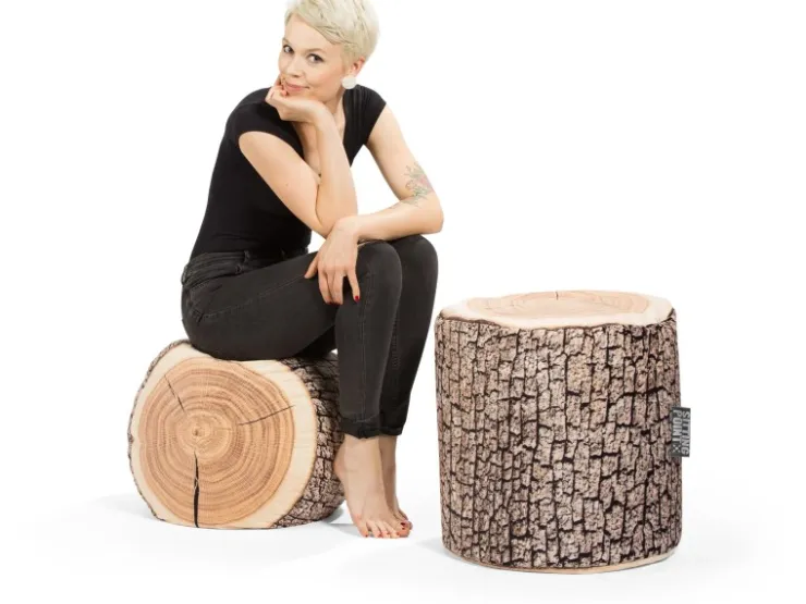 Sitting Point Hocker Wood 60 l Natur Holzoptik-Muster* Sitzsäcke