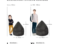 Sitting Point Sitzsack BeanBag Fluffy 220 l Herz-Muster* Sitzsäcke