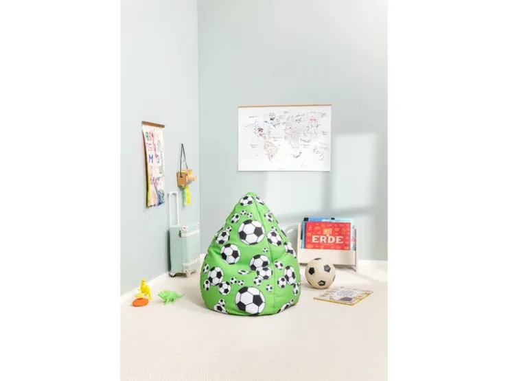 Sitting Point Sitzsack BeanBag Kicker 120 l Grün Fußball-Muster