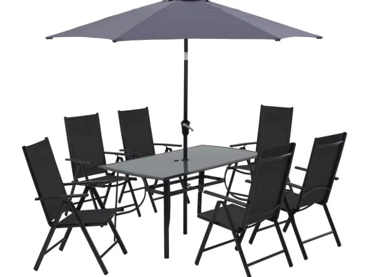 Sitzgruppe Townsville 8-tlg. Aluminium Anthrazit* Stühle