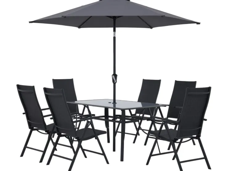 Sitzgruppe Townsville 8-tlg. Aluminium Anthrazit* Stühle