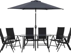Sitzgruppe Townsville 8-tlg. Aluminium Anthrazit* Stühle
