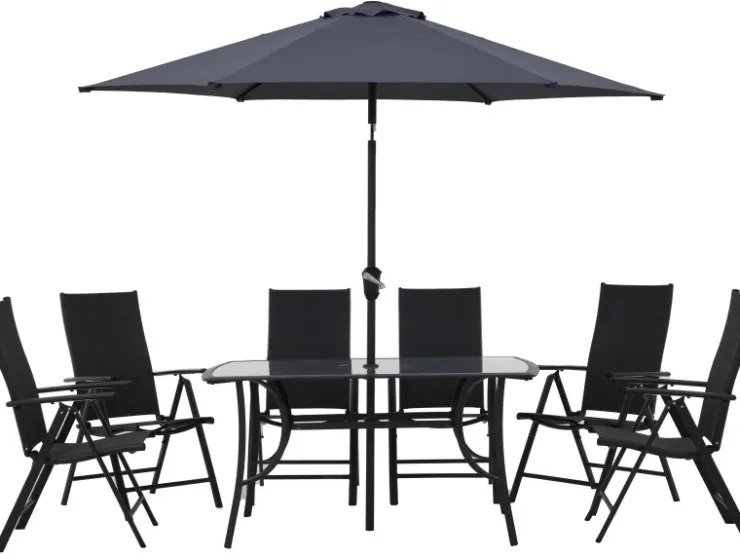 Sitzgruppe Townsville 8-tlg. Aluminium Anthrazit* Stühle