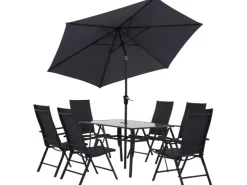 Sitzgruppe Townsville 8-tlg. Aluminium Anthrazit* Stühle