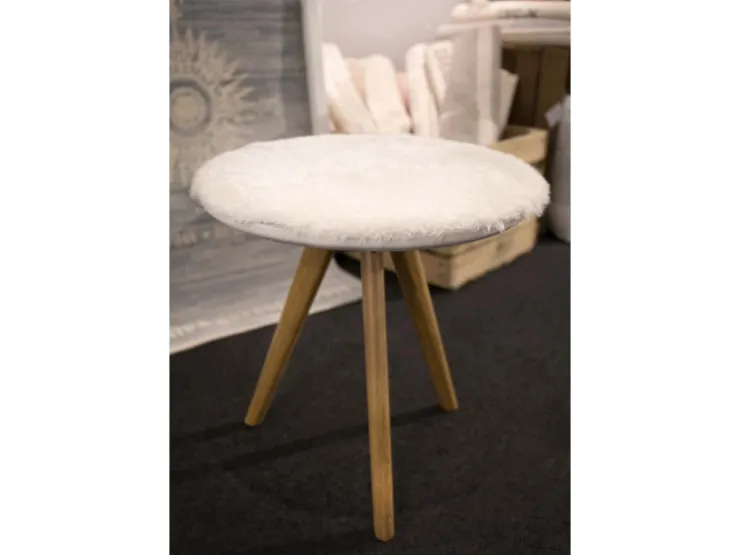 Andiamo Sitzkissen Lambskin Rund Kunstfell Weiß 40 cm x 40 cm* Kissen