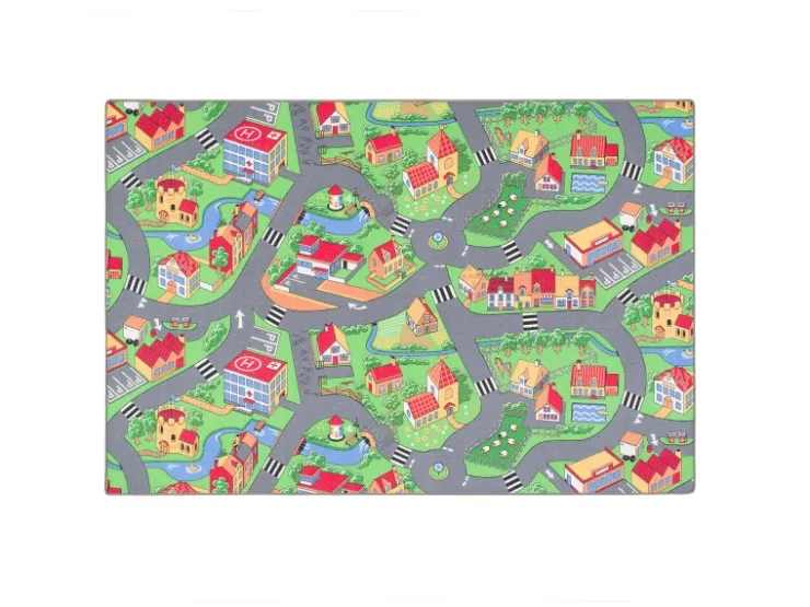 Snapstyle Kinder Spiel Straßenteppich Grün 80x160cm