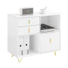 SoBuy Aktenschrank Druckertisch mit 3 Schubladen Sideboard für Büro Weiß ASK11-W* Sideboards