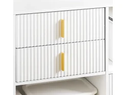 SoBuy Aktenschrank Druckertisch mit 3 Schubladen Sideboard für Büro Weiß ASK11-W* Sideboards
