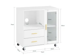 SoBuy Aktenschrank mit 2 Schubladen Druckertisch Sideboard Küchenschrank Weiß ASK09-W* Sideboards