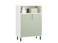 SoBuy Badkommode Badezimmerschrank Midischrank Kommode Sideboard BZR138-GR* Aufbewahrung