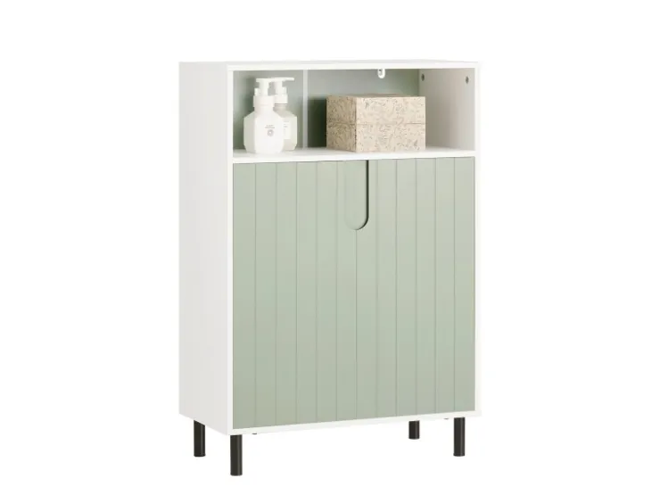 SoBuy Badkommode Badezimmerschrank Midischrank Kommode Sideboard BZR138-GR* Aufbewahrung