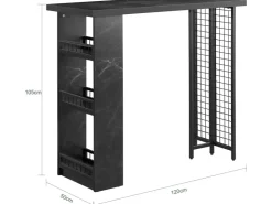 SoBuy Bartisch Balkontisch Küchentisch Bistrotisch Stehtisch Schwarz FWT100-SCH* Tische