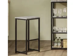 SoBuy Bartisch mit 2 Barhockern Holz Metall Natur Schwarz OGT43-F