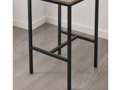 SoBuy Bartisch Set mit 2 Barhockern Holz Metall Natur Schwarz OGT03-N* Möbelserien