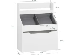 SoBuy Bücherregal für Kinder Kinderregal mit 2 Boxen Aufbewahrungsregal KMB71-W