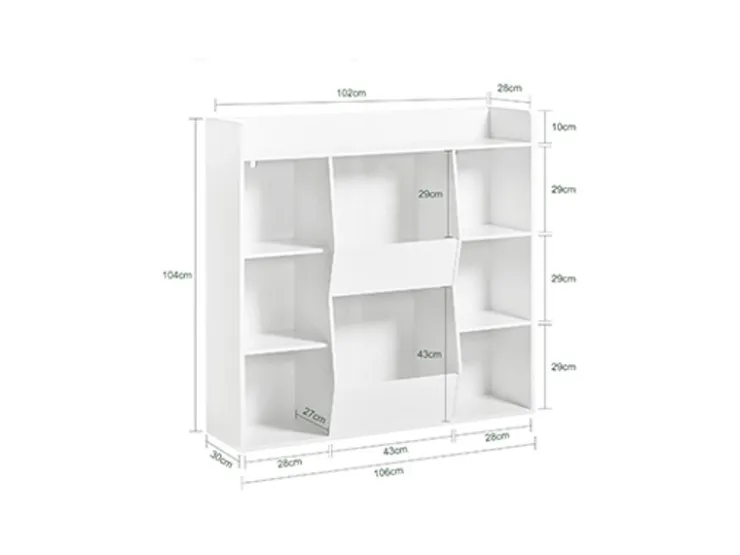 SoBuy Bücherregal für Kinder Kinderregal Aufbewahrungsregal Standregal KMB55-W