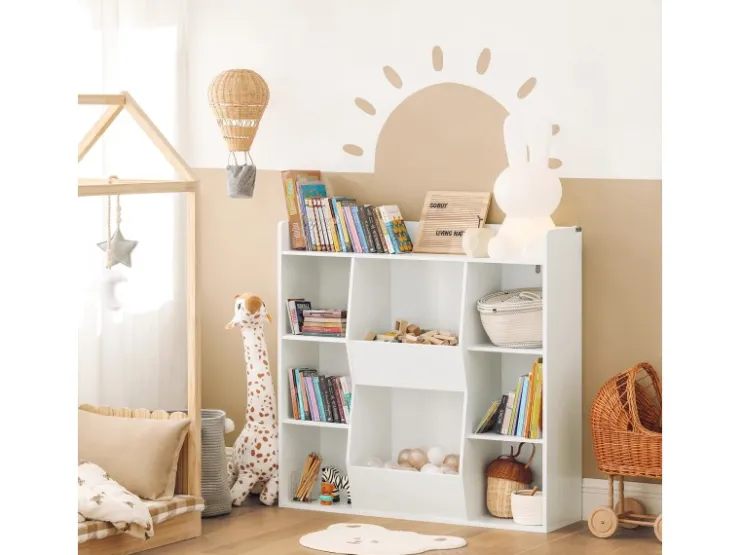 SoBuy Bücherregal für Kinder Kinderregal Aufbewahrungsregal Standregal KMB55-W