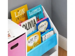 SoBuy Bücherregal Kinderregal mit Boxen Aufbewahrungsregal Weiß KMB76-F* Bücherregale