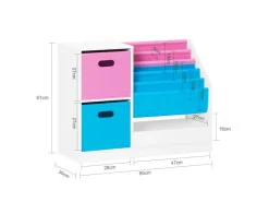 SoBuy Bücherregal Kinderregal mit Boxen Aufbewahrungsregal Weiß KMB76-F* Bücherregale