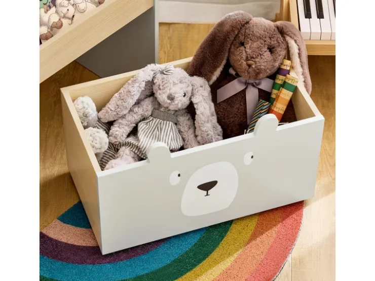 SoBuy Bücherregal Kinderregal mit 3 Ablagefächern und 1 Spielzeugtruhe KMB104-HG* Aufbewahrung