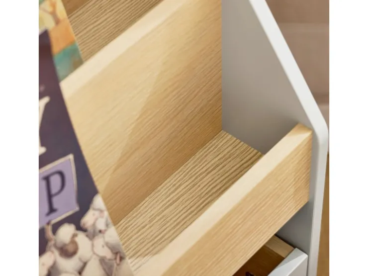 SoBuy Bücherregal Kinderregal mit 3 Ablagefächern und 1 Spielzeugtruhe KMB104-HG* Aufbewahrung