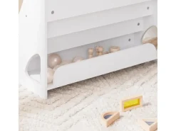 SoBuy Bücherregal Kinderregal mit 4 Offenen Fächer und 1 Ablagefächern KMB32-K-W* Regal Weiß|Aufbewahrung