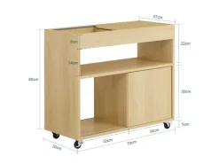SoBuy Beistelltisch Couchtisch mit Rollen Druckertisch Aktenschrank FBT152-N* Tische