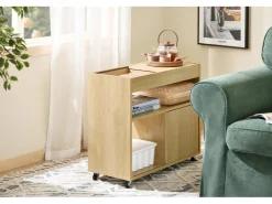 SoBuy Beistelltisch Couchtisch mit Rollen Druckertisch Aktenschrank FBT152-N* Tische