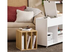 SoBuy Beistelltisch Druckertisch mit Rollen Couchtisch Aktenschrank FBT134-W* Tische