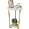 SoBuy Beistelltisch mit 2 Ablagen Couchtisch Balkontisch FBT52-WN* Tische