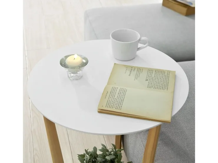 SoBuy Beistelltisch mit 2 Ablagen Couchtisch Balkontisch FBT52-WN* Tische