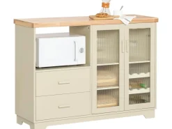 SoBuy Buffet Sideboard Küchenschrank Kommode Mikrowellenschrank FSB81-MI* Flaschenregale