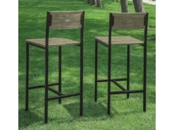 SoBuy 2-er Set Barhocker Barstühle mit Rücken-Lehne Sitzhöhe 67cm FST53x2