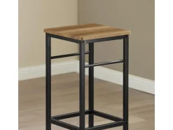 SoBuy Essgruppe Bartisch Set Esstisch mit 2 Barhockern Braun-Schwarz OGT10-PF* Tische|Hocker