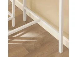 SoBuy Essgruppe Esstisch Set 5-teilig Bartisch mit 4 Hockern Weiß-Natur OGT11-WN* Tische|Hocker