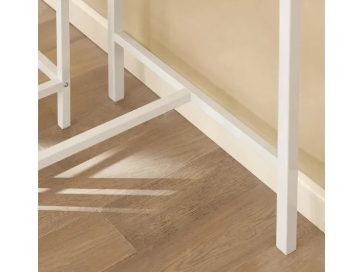 SoBuy Essgruppe Esstisch Set 5-teilig Bartisch mit 4 Hockern Weiß-Natur OGT11-WN* Tische|Hocker