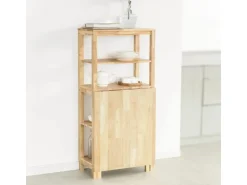 SoBuy Esstisch mit Regalen Klapptisch Schreibtisch 98x126x60cm Natur FWT70-N* Tische
