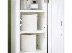 SoBuy Freistehend Toilettenpapieraufbewahrung Holz Weiß FRG177-W