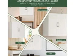 SoBuy Hängeschrank Badezimmerschrank mit Verstellbarem Regal 60x60x30cm Weiß FRG231-W* Wandregale