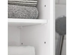 SoBuy Hochschrank Badregal Badezimmerschrank Badezimmermöbel Weiß BZR109-W* Regal Weiß
