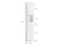 SoBuy Hochschrank Badregal Badezimmerschrank Badezimmermöbel Weiß BZR109-W* Regal Weiß