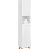 SoBuy Hochschrank Badregal Badezimmerschrank Badezimmermöbel Weiß BZR91-W* Regal Weiß