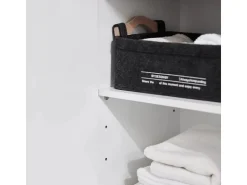 SoBuy Hochschrank Badregal Badezimmerschrank Badezimmermöbel Weiß BZR91-W* Regal Weiß