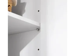 SoBuy Hochschrank Badschrank mit Wäschesack Wäscheschrank Weiß BZR150-W* Aufbewahrung