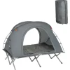 SoBuy 4in1-Zelt mit Campingliege für 2 Personen Metall Oxford-Nylon Grau OGS60-L-HG* Kissenbezüge